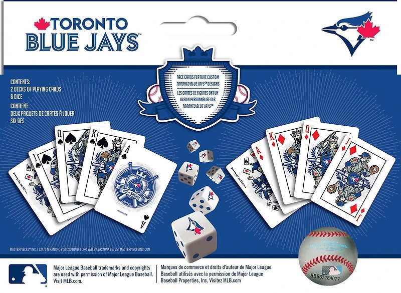 Masterpieces Puzzle Company Toronto Blue Jays Deux Jeux De Cartes À Jouer Et Ensemble De Dés