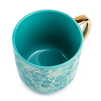 Tasse à café en grès thym et table, 16 oz liq., succulente sarcelle Tasse