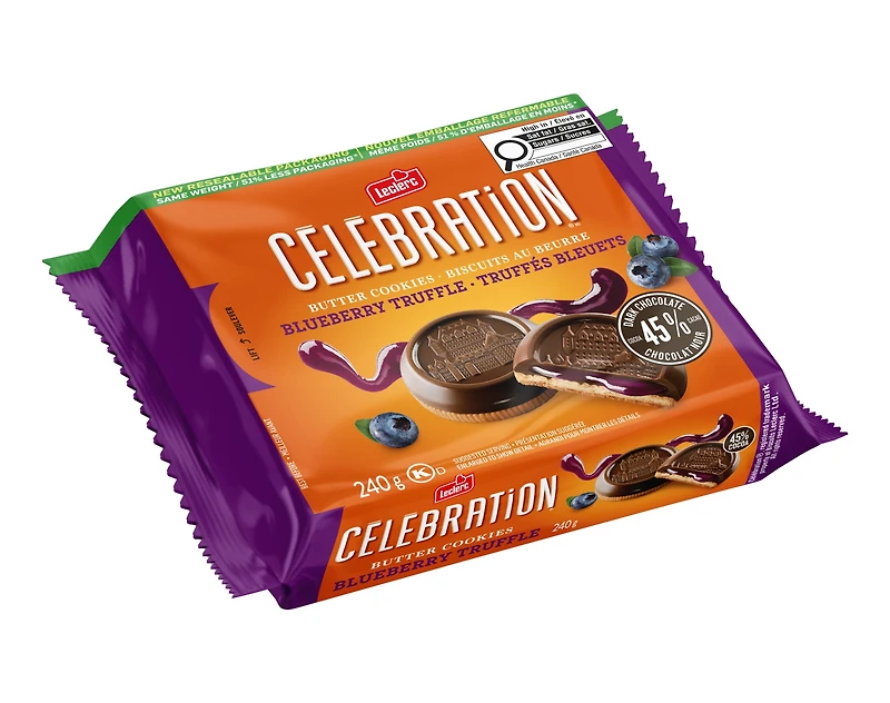 BISCUIT CHOC. NOIR. TRUFF.BLEUET. 240G EACH BOX