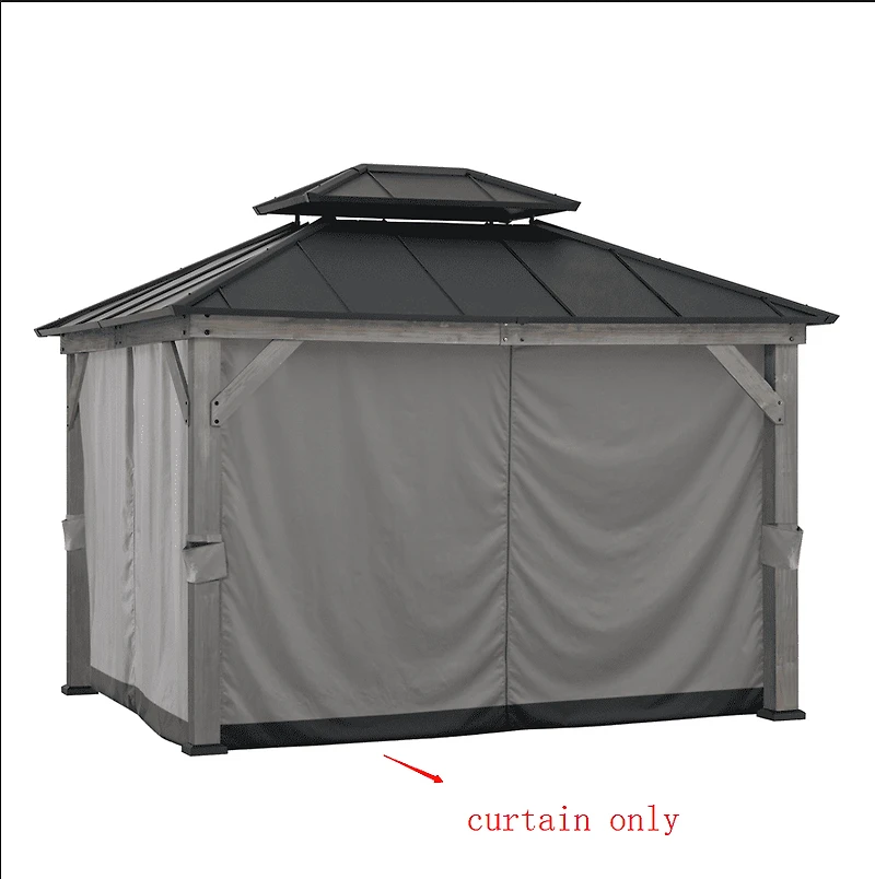 Sunjoy Replacement Universal Curtains Panles,Waterproof Gazebo Privacy Curtain, 4-Panel Screen Walls for 10 x 12 ft  Gazebo, Patio & Backyard Protection
