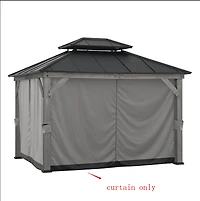 Sunjoy Replacement Universal Curtains Panles,Waterproof Gazebo Privacy Curtain, 4-Panel Screen Walls for 10 x 12 ft  Gazebo, Patio & Backyard Protection