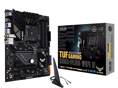 Carte mère ASUS TUF Gaming B550-PLUS WiFi II AMD AM4 ATX – PCIe 4.0, WiFi 6, LAN 2.5Gb, USB 3.2, RGB, Aura Sync