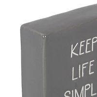 Plaque carrée de table en porcelaine “Keep Life Simple” Linden 10,4cm L x 10,2cm H x 3,5cm P