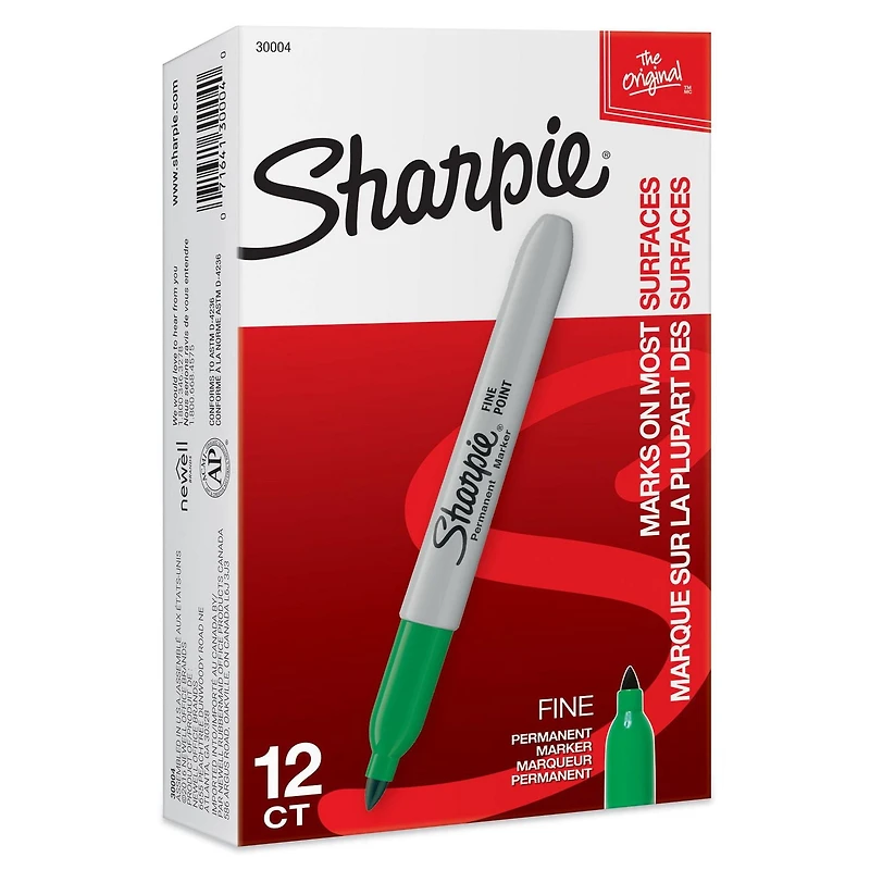 Sharpie Permanent Markers, Fine Point, Green