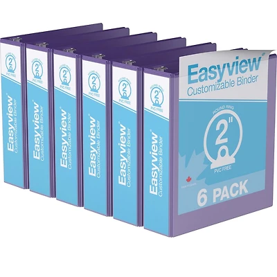 Davis Group, Easyview Premium, Round Ring, Customizable, View Binder, 6 Pack, 2"