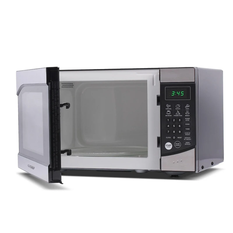Micro-ondes COMMERCIAL CHEF de 0,9 pi3 avec 10 niveaux de puissance, micro-ondes de comptoir avec minuterie et menu tactile rapide, acier inoxydable