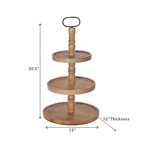 3 Tier Wooden Round Stand