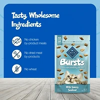 Blue Buffalo Bursts Crunchy & Creamy Cat Dry Treats, Great for Training, Seafood, 2-oz, 56g