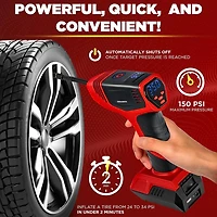 Gonfleur de pneus Bullseye 150 PSI – Compresseur d’air électrique portatif, pompe à air pour voiture et vélo avec manomètre LED et alimentation 12V DC Bullseye Tire Inflator 150 PSI Electric Air Compressor Portable Air Pump For Car Bike LED Tire Pressure Gauge 12V DC
