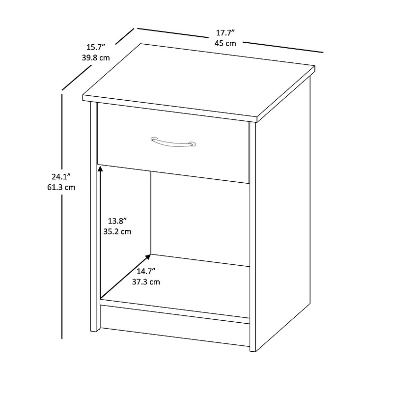 Mainstays Single Drawer Nightstand, White