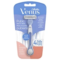 Rasoirs jetables Gillette Venus pour la peau et les poils pubiens, pour femmes, 4 u