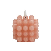 WAX LED CANDLE WITH LIFE-LIKE FLICKERING FLAME AND BUBBLE FINISH