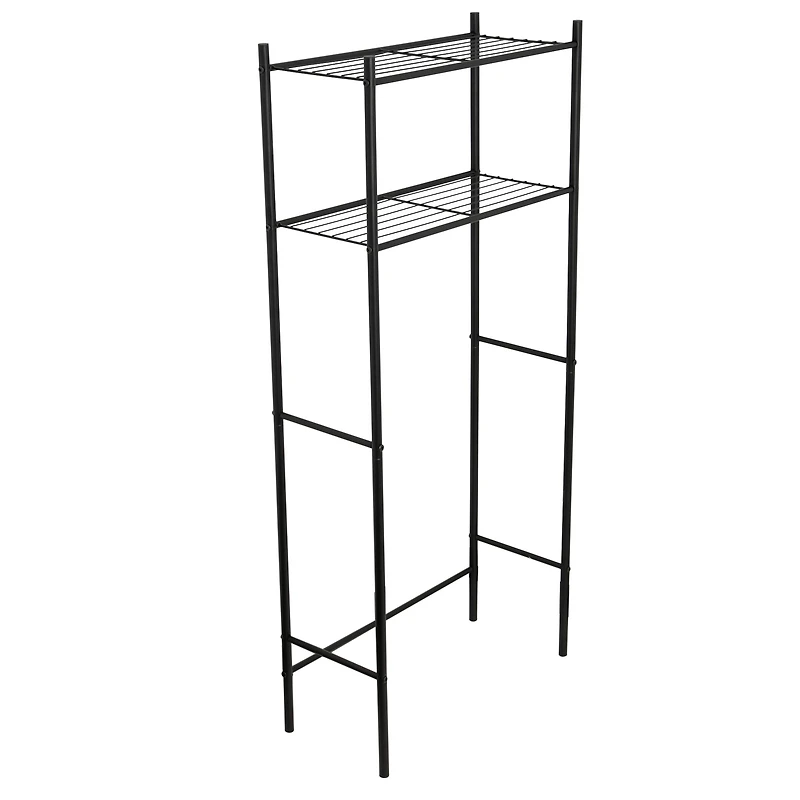 Era Aquarius Over the Toilet Black Space Saver 2 Tier Shelf, Organizer, Organizing Rack, , 23.43x53.94in, Era Aquarius Over the Toilet