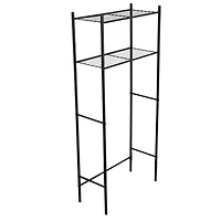 Era Aquarius Over the Toilet Black Space Saver 2 Tier Shelf, Organizer, Organizing Rack, , 23.43x53.94in, Era Aquarius Over the Toilet