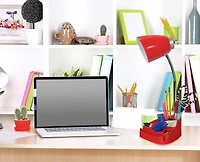 Lampe de bureau Limelights col de cygne avec support de livre pour tablette iPad et prise de charge