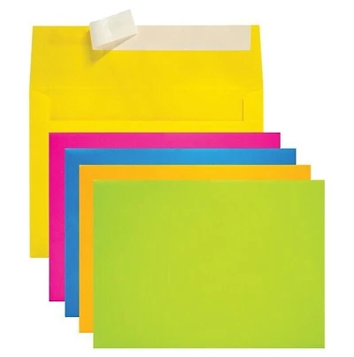 Enveloppes d'invitation Quality Park à rabat autoscellant pelez-et-scellez en couleurs vives variées