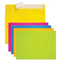 Enveloppes d'invitation Quality Park à rabat autoscellant pelez-et-scellez en couleurs vives variées