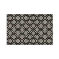 Mainstays tapis intérieur moderne à motif treillis gris et charbon, touffeté à la machine, 2' x 3', lavable à la machine, endos antidérapant
