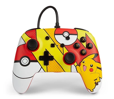 Manette câblée améliorée PowerA Pokémon pour Nintendo Switch,  Pikachu Pop Art