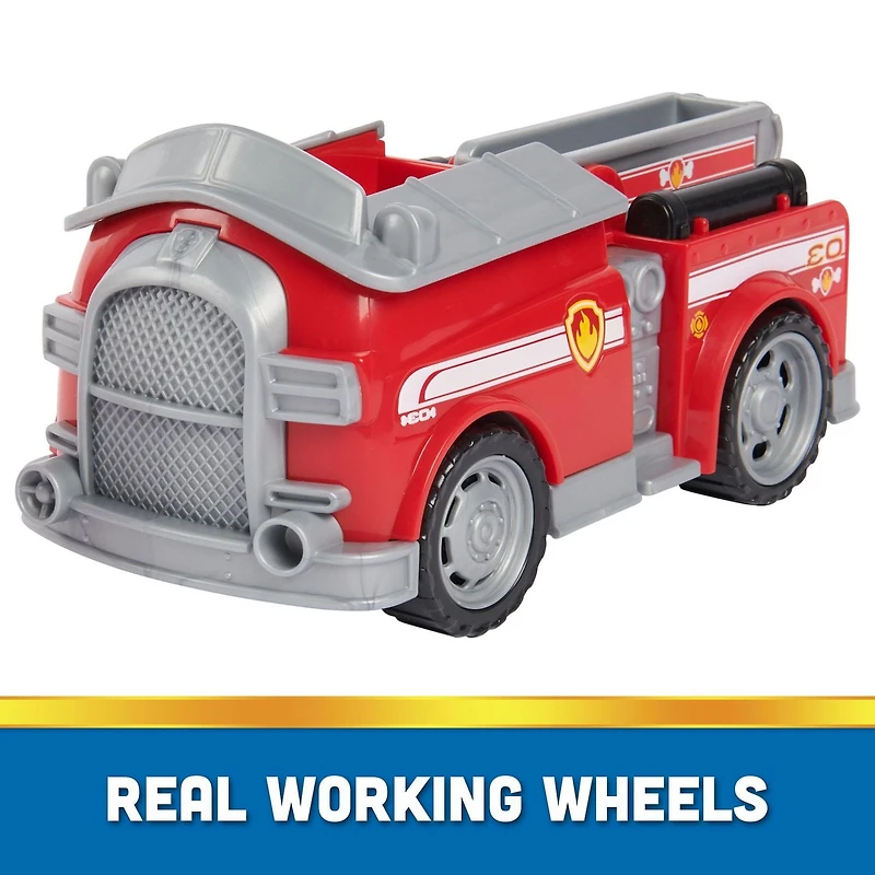 PAW Patrol, Marshall Fire Engine, Camion avec figurine articulée à collectionner, jouets respectueux de la planète pour les garçons et les filles à partir de 3 ans