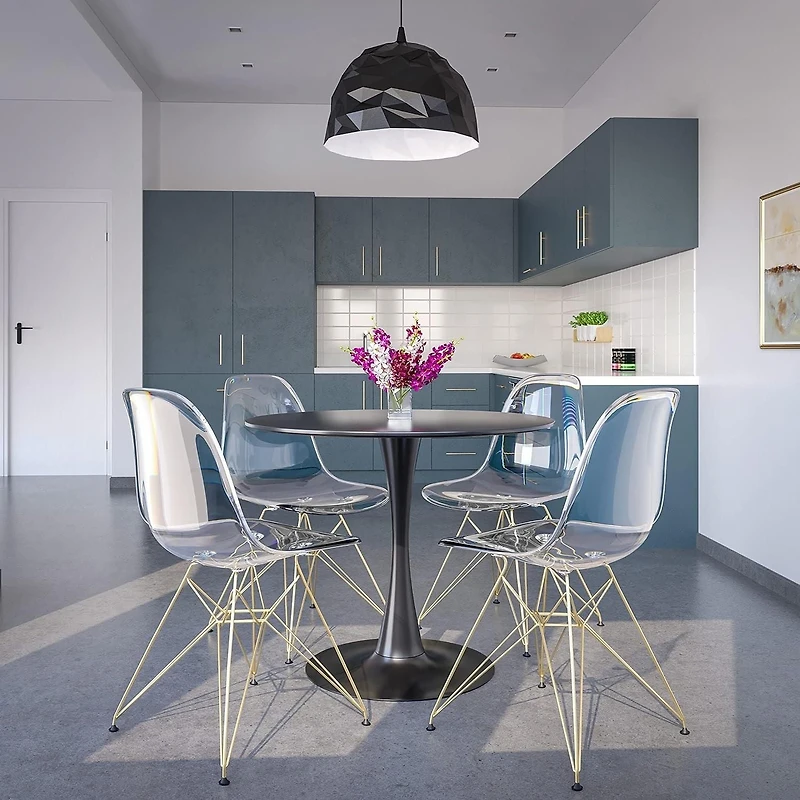Heavenly Collection Clear & Gold Dining Chair