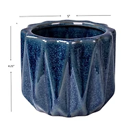 Better Homes & Gardens 5" Ceramic Geometric Pot-White, Flower pot