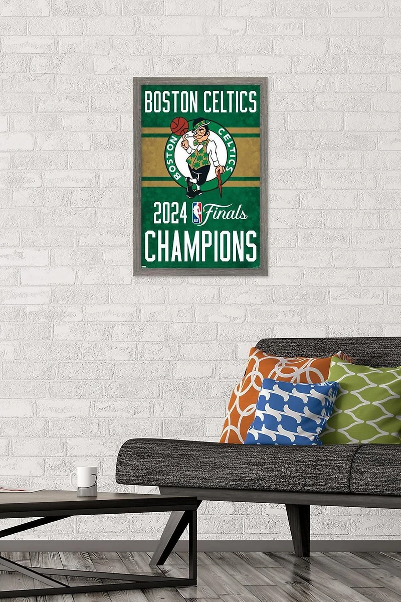 NBA Boston Celtics - 2024 NBA Finals Team Logo Wall Poster, 22.375" x 34" Framed