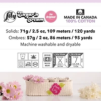 Lily Sugar N Cream® Snc Sb™ #4 Worsted (Medium) Cotton Yarn, Ecru 2.5oz/70.9g 120 Yards