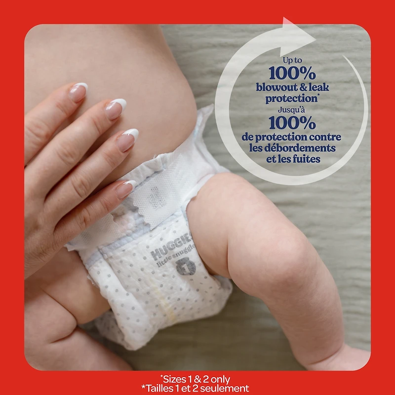 Couches pour bébés Huggies Little Snugglers,Nouveau-né (jusqu’à 4,5 kg [10 livres]), 144 couches