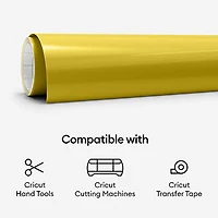 Cricut Premium Vinyl Permanent, Gold, Cricut Permanent Vinyl Gold