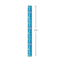 Hallmark 30" Candy Canes on Blue/Dots on Red Reversible Christmas Wrapping Paper Roll, 269 sq. ft.