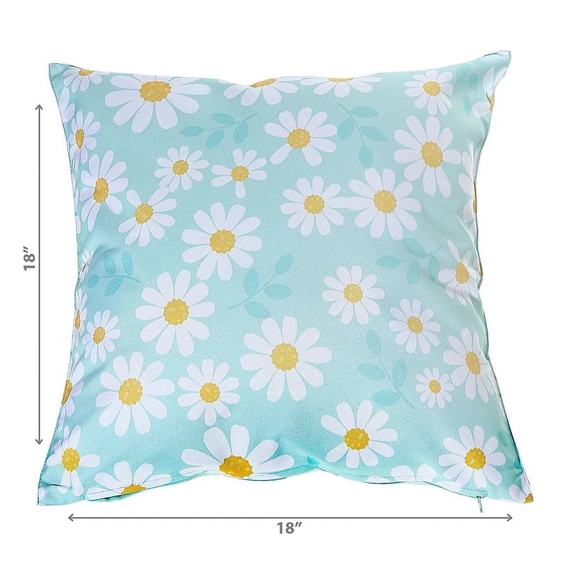 IH Casa Decor Outdoor Emperproof Cushion Daisy Print - Ensemble De 2
