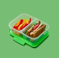Sistema Nest It Meal Prep Boîtes de conservation des aliments avec couvercles, 2 compartiments 3,7 tasses, paquet de 5, vert
