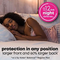 Serviettes ultraminces de nuit U by Kotex Balance avec ailes, 13 unités UBK PAD 13