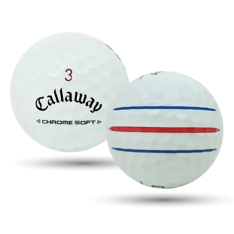 Mulligan - 36 balles de golf récupérées Callaway Chrome Soft 2024 Triple Track 5A Mint