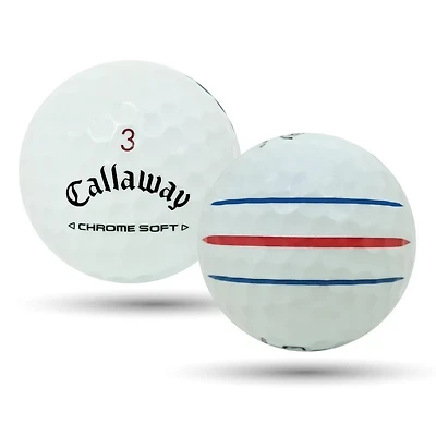Mulligan - 36 balles de golf récupérées Callaway Chrome Soft 2024 Triple Track 5A Mint