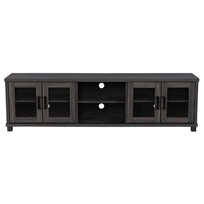 Meuble télé en bois d'ingénierie CorLiving Fremont avec rangement ouvert et fermé et tablettes réglables pour téléviseurs jusqu'à 95 po
