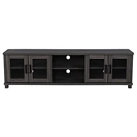 Meuble télé en bois d'ingénierie CorLiving Fremont avec rangement ouvert et fermé et tablettes réglables pour téléviseurs jusqu'à 95 po