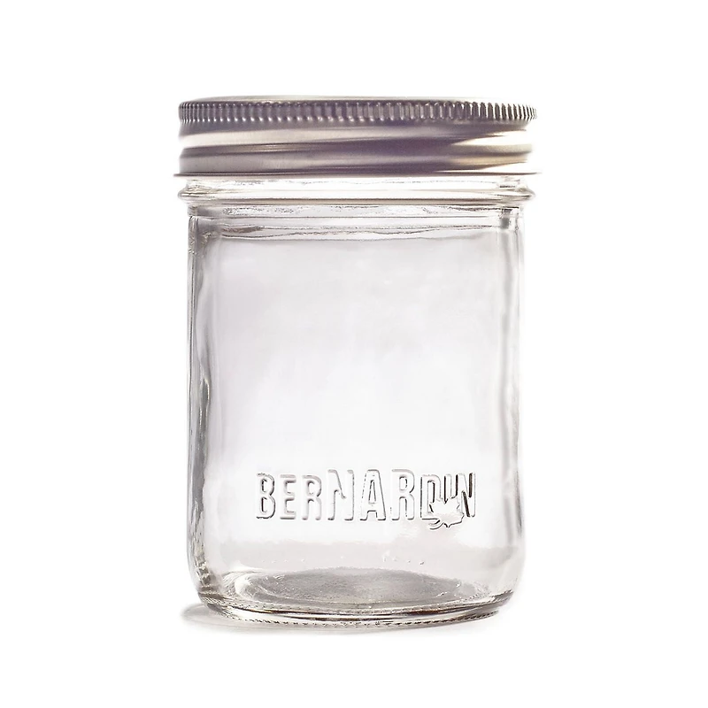 Bernardin Smooth-Sided Mason Jars with Lids and Bands, Regular Mouth, 250 mL