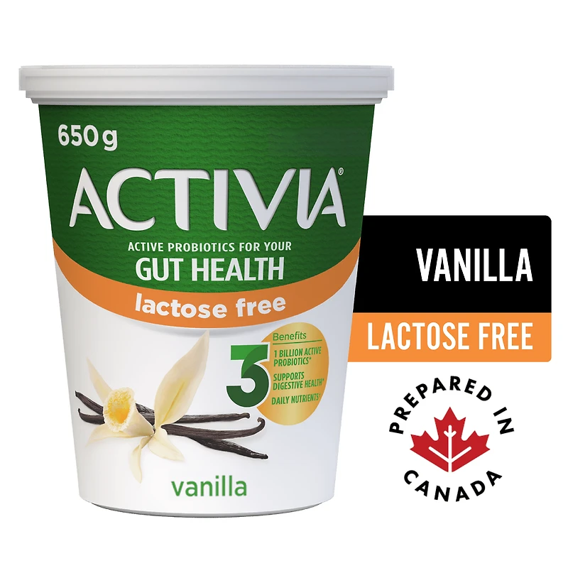 Activia Yogourt probiotique, sans lactose, saveur vanille Activia Sans Lactose Van 650G