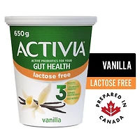 Activia Yogourt probiotique, sans lactose, saveur vanille Activia Sans Lactose Van 650G
