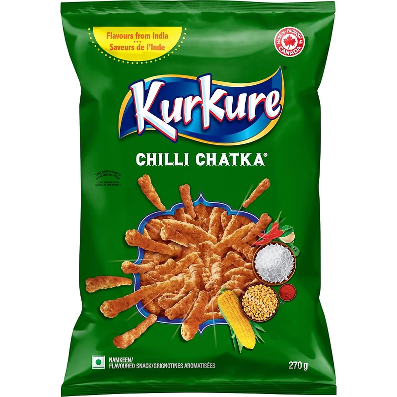 Kurkure grignotines aromatisées Chilli Chatka, 270 g. 270 g.