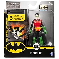 BATMAN, 4-Inch ROBIN Action Figure with 3 Mystery Accessories, Mission 1