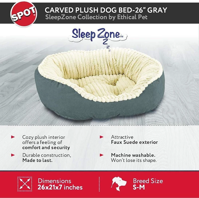 Sleep Zone Lit pour Chien en Peluche Sculpté