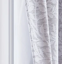 Panneau de rideau de fenêtre occultant en jacquard, motif de feuilles avec œillets