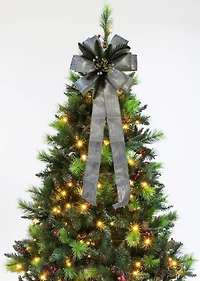 Noeud de Noël Holiday Time, 30 po, argent