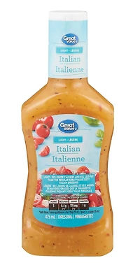 Vinaigrette italienne piquante hypocalorique de Great Value
