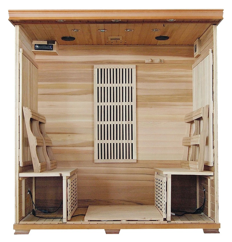 Sauna infrarouge en thuya par Radiant Saunas pour 4 personnes à 9 éléments chauffants de carbone