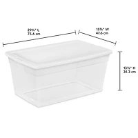 Sterilite 85L BoÎte Rangement -Blanc - 4 pq.