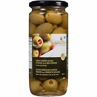 Ariston - Greek Green Olives In Sea Salt Brine, 500ml | Multiple Stuffings, MIRON GREEN OLIVES GARLIC